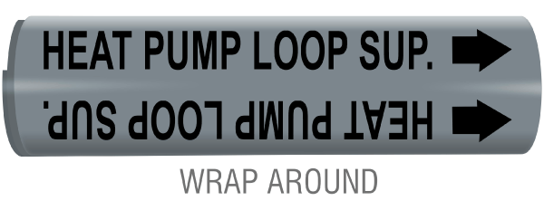 Heat Pump Loop Sup. Snap-Around and Strap-On Pipe Marker