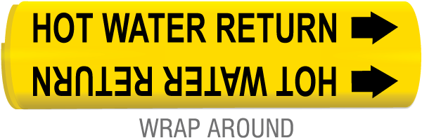 Hot Water Return Snap-Around & Strap-On Pipe Marker