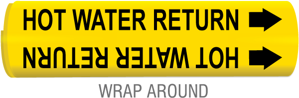 Hot Water Return Wrap Around & Strap On Pipe Marker