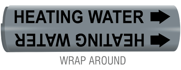 Heating Water Snap-Around and Strap-On Pipe Marker