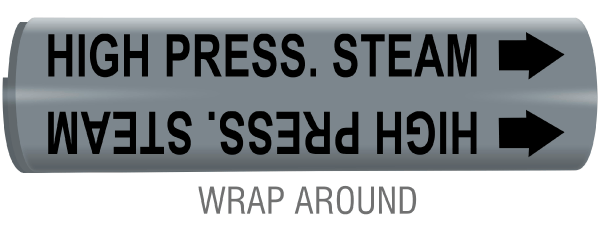 High Press. Steam Snap-Around and Strap-On Pipe Marker