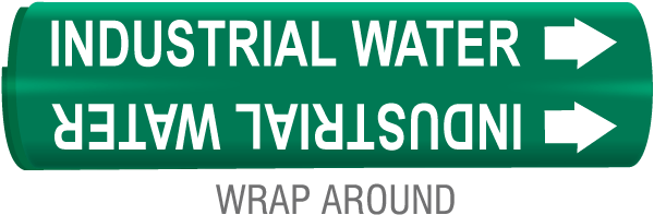 Industrial Water Wrap Around & Strap On Pipe Marker