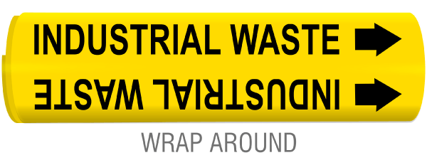 Industrial Waste Snap-Around and Strap-On Pipe Marker