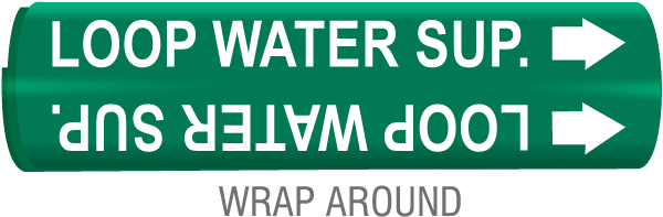 Loop Water Sup. Snap-Around & Strap-On Pipe Marker