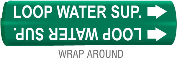Loop Water Sup. Wrap Around & Strap On Pipe Marker
