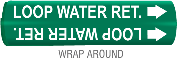Loop Water Ret. Snap-Around & Strap-On Pipe Marker