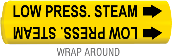 Low Press. Steam Wrap Around & Strap On Pipe Marker