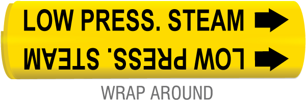 Low Press. Steam Snap-Around & Strap-On Pipe Marker