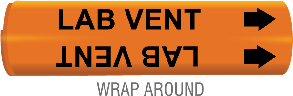 Lab Vent Snap-Around & Strap-On Pipe Marker