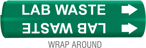 Lab Waste Snap-Around & Strap-On Pipe Marker