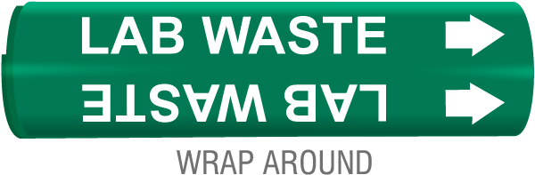 Lab Waste Wrap Around & Strap On Pipe Marker