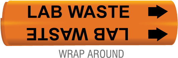 Lab Waste Snap-Around & Strap-On Pipe Marker