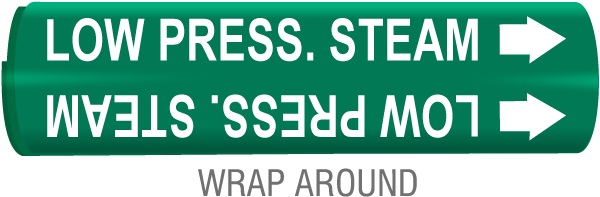 Low Press. Steam Wrap Around & Strap On Pipe Marker