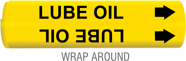Lube Oil Wrap Around & Strap On Pipe Marker
