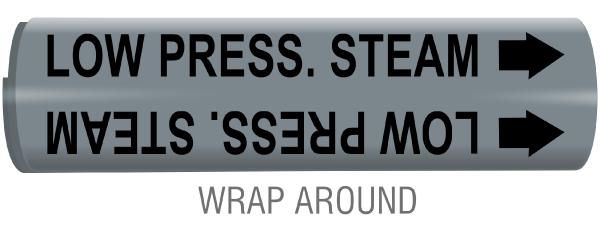 Low Press. Steam Snap-Around and Strap-On Pipe Marker
