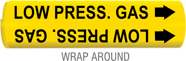 Low Press. Gas Wrap Around & Strap On Pipe Marker