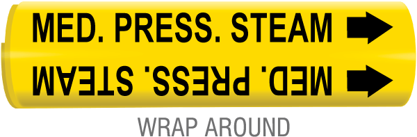 Med. Press. Steam Wrap Around & Strap On Pipe Marker