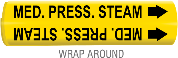 Med. Press. Steam Snap-Around & Strap-On Pipe Marker