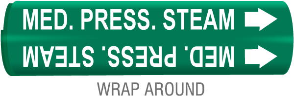 Med. Press. Steam Snap-Around & Strap-On Pipe Marker