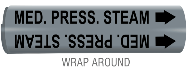 Med. Press. Steam Snap-Around and Strap-On Pipe Marker