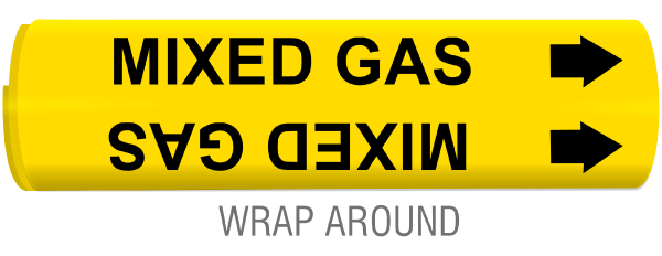 Mixed Gas Snap-Around and Strap-On Pipe Marker