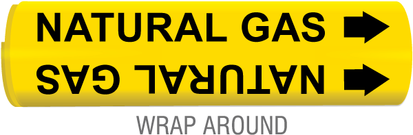 Natural Gas Snap-Around & Strap-On Pipe Marker