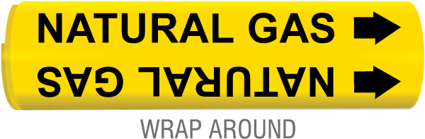 Natural Gas Wrap Around & Strap On Pipe Marker