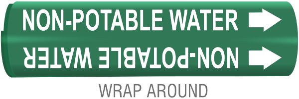 Non-Potable Water Wrap Around & Strap On Pipe Marker