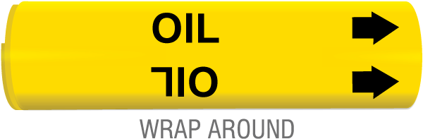 Oil Wrap Around & Strap On Pipe Marker