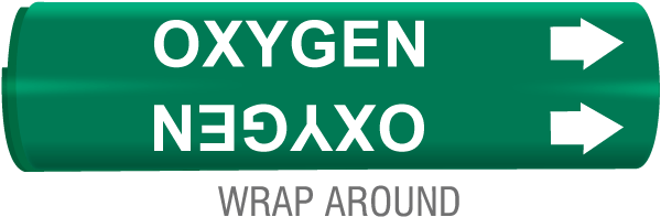 Oxygen Wrap Around & Strap On Pipe Marker