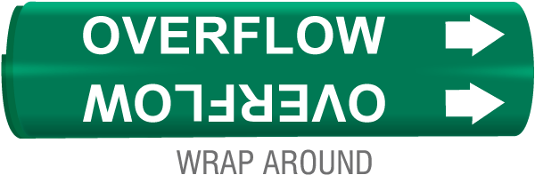 Overflow Snap-Around & Strap-On Pipe Marker