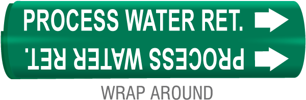 Process Water Ret. Snap-Around & Strap-On Pipe Marker
