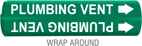 Plumbing Vent Snap-Around & Strap-On Pipe Marker