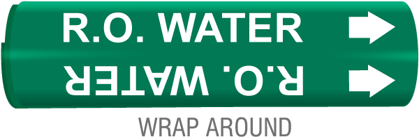 R.O. Water Wrap Around & Strap On Pipe Marker