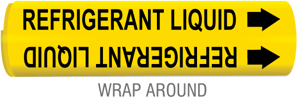 Refrigerant Liquid Snap-Around & Strap-On Pipe Marker