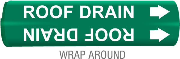 Roof Drain Snap-Around & Strap-On Pipe Marker
