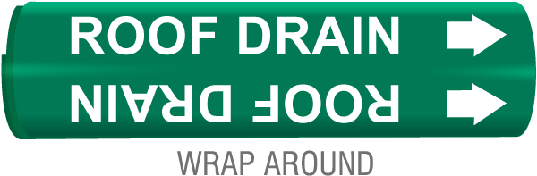 Roof Drain Wrap Around & Strap On Pipe Marker