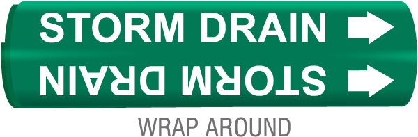 Storm Drain Wrap Around & Strap On Pipe Marker