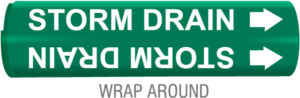 Storm Drain Snap-Around & Strap-On Pipe Marker