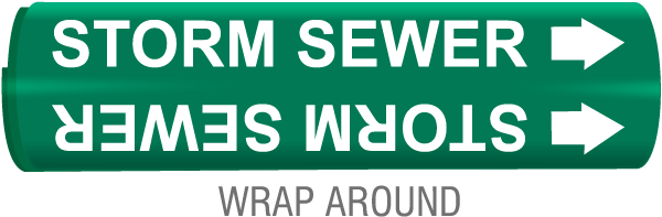 Storm Sewer Snap-Around & Strap-On Pipe Marker
