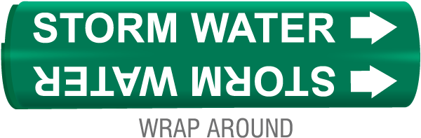 Storm Water Snap-Around & Strap-On Pipe Marker