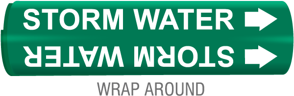 Storm Water Wrap Around & Strap On Pipe Marker
