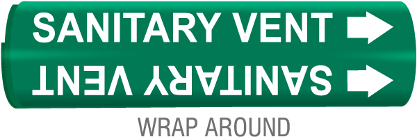 Sanitary Vent Snap-Around & Strap-On Pipe Marker