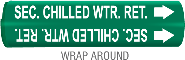 Sec Chilled Wtr Ret Snap-Around & Strap-On Pipe Marker