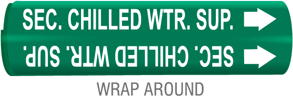 Sec Chilled Wtr Sup Snap-Around & Strap-On Pipe Marker