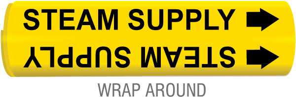 Steam Supply Snap-Around & Strap-On Pipe Marker