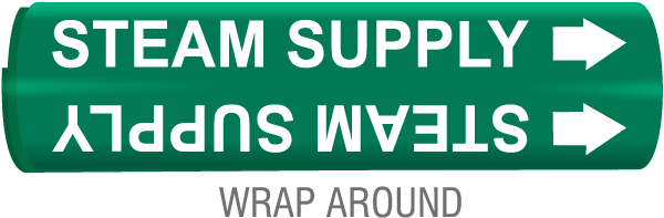 Steam Supply Snap-Around & Strap-On Pipe Marker