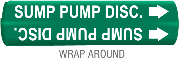 Sump Pump Disc. Snap-Around & Strap-On Pipe Marker