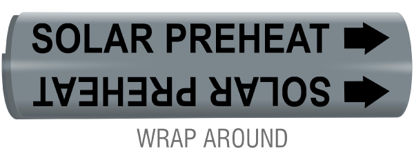 Solar Preheat Snap-Around and Strap-On Pipe Marker