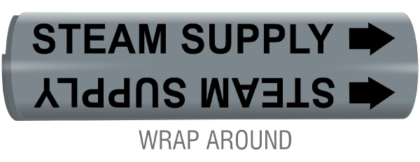 Steam Supply Snap-Around and Strap-On Pipe Marker